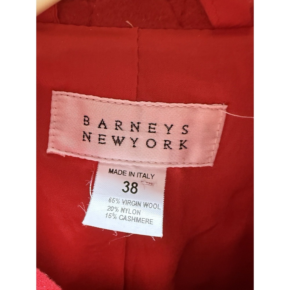 Barneys New York Luxury Red Wool Cashmere Peacoat Size 38 Made in Italy - Picture 2 of 9